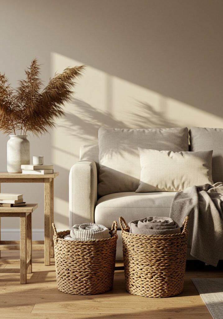 Add Woven Baskets for Storage