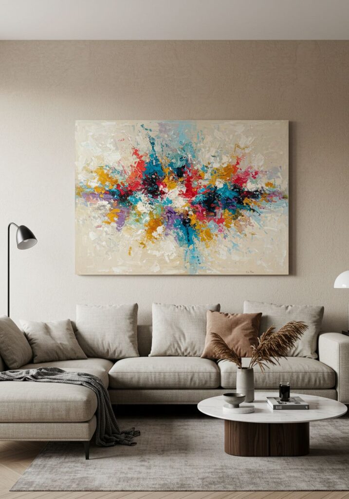 Use Beige as a Backdrop for Bold Art
